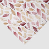 Gouden Crème Blush Rode Bladeren Verjaardag Tissuepapier (Detail)