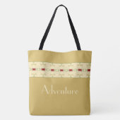 Gouden crème en groen tote bag (Achterkant)