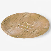 Gouden Crème Gele Cake Frosting Verjaardag Papieren Bordje (Gekanteld)