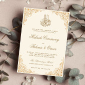 Gouden  Crème Islamitische Moslim Mehndi Ceremonie Kaart