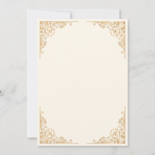 Gouden  Crème Islamitische Moslim Mehndi Ceremonie Kaart (Achterkant)