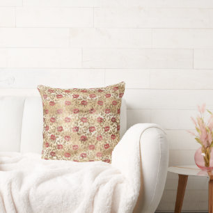 Gouden Crème Leopard Rode Lippen Kussen