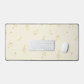 Gouden Crème Muzieknoten Bureaumat (Keyboard & Muis)