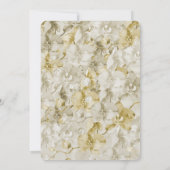 Gouden Crème Orchidee Bloemen Romantische Huwelijk Kaart (Achterkant)