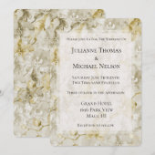 Gouden Crème Orchidee Bloemen Romantische Huwelijk Kaart (Voorkant / Achterkant)