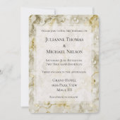 Gouden Crème Orchidee Bloemen Romantische Huwelijk Kaart (Voorkant)