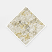 Gouden Crème Orchideeën Bloemen Bruids Shower Servet (Hoek)