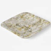 Gouden Crème Orchideeën Bloemen Bruidsdouche Papieren Bordje (Gebogen)