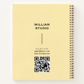 Gouden Crème QR Code Minimaal Modern Zakelijk Desi Notitieboek (Achterkant)