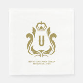 Gouden Crest U Monogram Servet (Voorkant)