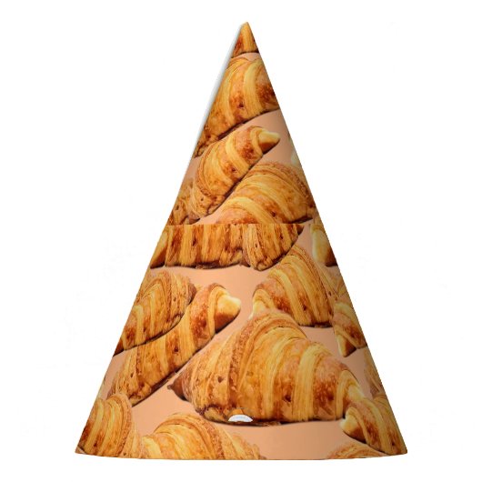 Gouden croissant, bakkerij naadloos patroon. feesthoedjes (Links)