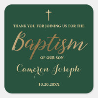 Gouden Cross Custom Baby Boy Doop Smaragd Groen