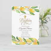 Gouden Cross Waterverf Citrus Lemons Botanical Kaart (Staand voorkant)