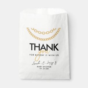 Gouden Cubaanse schakelketting Hip Hop babyfeestje Bedankzakje