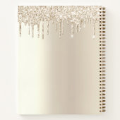 Gouden cupcake glitter druppels naam glam eenvoudi notitieboek (Achterkant)