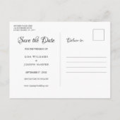 Gouden Cupido's Elegante Script Bewaar de Datum Aankondigingskaart (Achterkant)