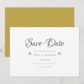 Gouden Cupids Elegante Script Save The Date (Voorkant / Achterkant)