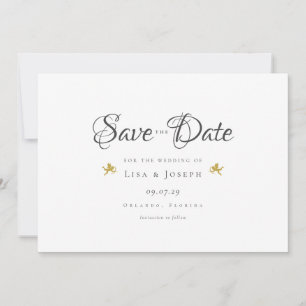 Gouden Cupids Elegante Script Save The Date