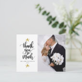 Gouden Cupids Trouwfoto Dank u Briefkaart (Staand voorkant)