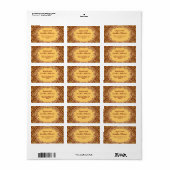 Gouden Curlicue Damask S455 Etiket (Full Sheet)