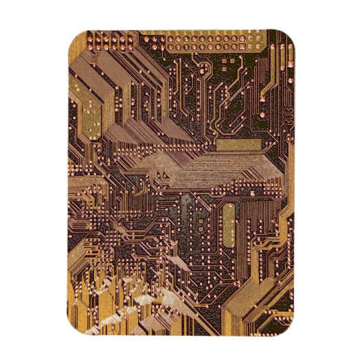 Gouden Cyber Circuit Board Tech Elektronica Magneet (Verticaal)