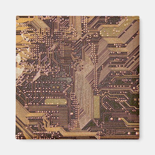 Gouden Cyber Circuit Board Tech Elektronica Magneet (Voorkant)