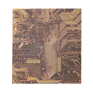 Gouden Cyber Circuit Board Tech Kunst Elektronica Notitieblok