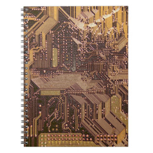 Gouden Cyber Circuit Board Tech Kunst Elektronica Notitieboek