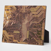 Gouden cyber circuit printplaat tech kunst elektro fotoplaat (Zijkant)