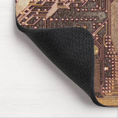 Gouden cyberprintplaat Tech Kunst Elektronica Muismat (Hoek)