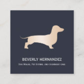 Gouden Dachshund hond Walker Trainer Puppy zitten Vierkante Visitekaartje (Voorkant)