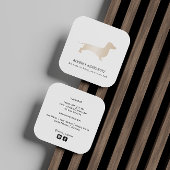 Gouden Dachshund hond Walker Trainer Puppy zitten Vierkante Visitekaartje