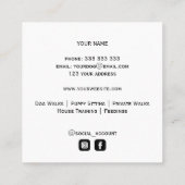 Gouden Dachshund hond Walker Trainer Puppy zitten Vierkante Visitekaartje (Achterkant)