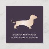 Gouden Dachshund hond Walker Trainer Puppy zitten Vierkante Visitekaartje (Voorkant)