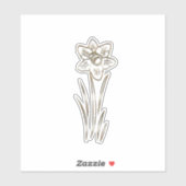 Gouden Daffodil Bloem Sticker (Vel)