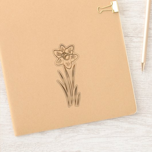 Gouden Daffodil Bloem Sticker (Notitieboek)