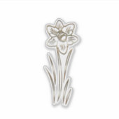 Gouden Daffodil Bloem Sticker (Voorkant)