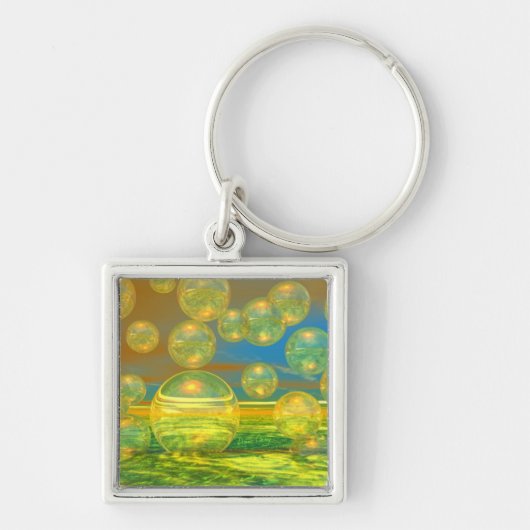Gouden Dagen - Geel & Azure Tranquility Sleutelhanger (Voorkant)