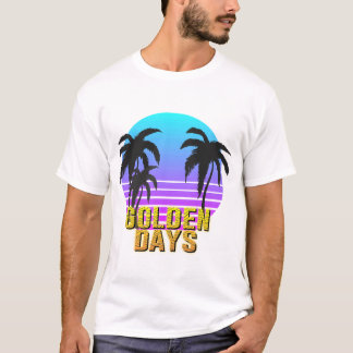 Gouden Dagen Retro Zonsondergang T-shirt
