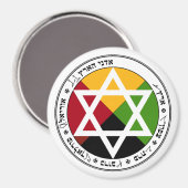 Gouden Dageraad Aarde Pentakel op Wit Magneet (Voorkant / Achterkant)