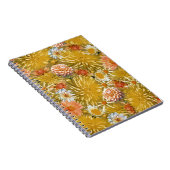 Gouden dahlia bloemen,  bloemontwerp. notitieboek (Rechterzijde)