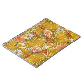 Gouden dahlia bloemen,  bloemontwerp. notitieboek (Linkerzijde)