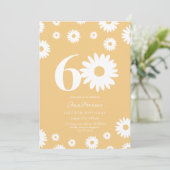 Gouden Daisy 60ste verjaardag uitnodiging (Staand voorkant)