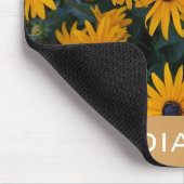 gouden daisy bloemen, voeg jouw naam toe muismat (Hoek)