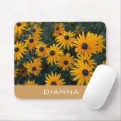 gouden daisy bloemen, voeg jouw naam toe muismat (Met muis)