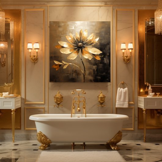 Gouden Daisy Canvas Afdruk