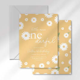 Gouden Daisy Little Miss Onederful Uitnodiging
