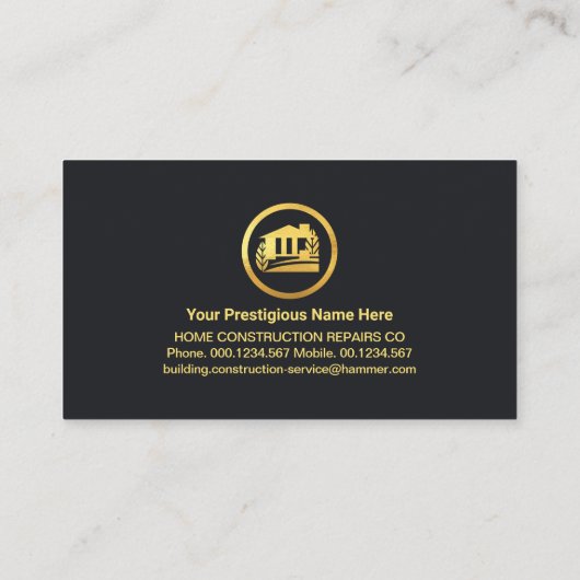 Gouden Dak Handyman Gereedschap Verf Splatter Visitekaartje (Achterkant)