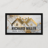 Gouden Dak | Huis Logo | Vastgoed Visitekaartje (Voorkant)