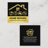 Gouden Dak Lijst Handyman Gereedschap Vierkante Visitekaartje (Voorkant / Achterkant)